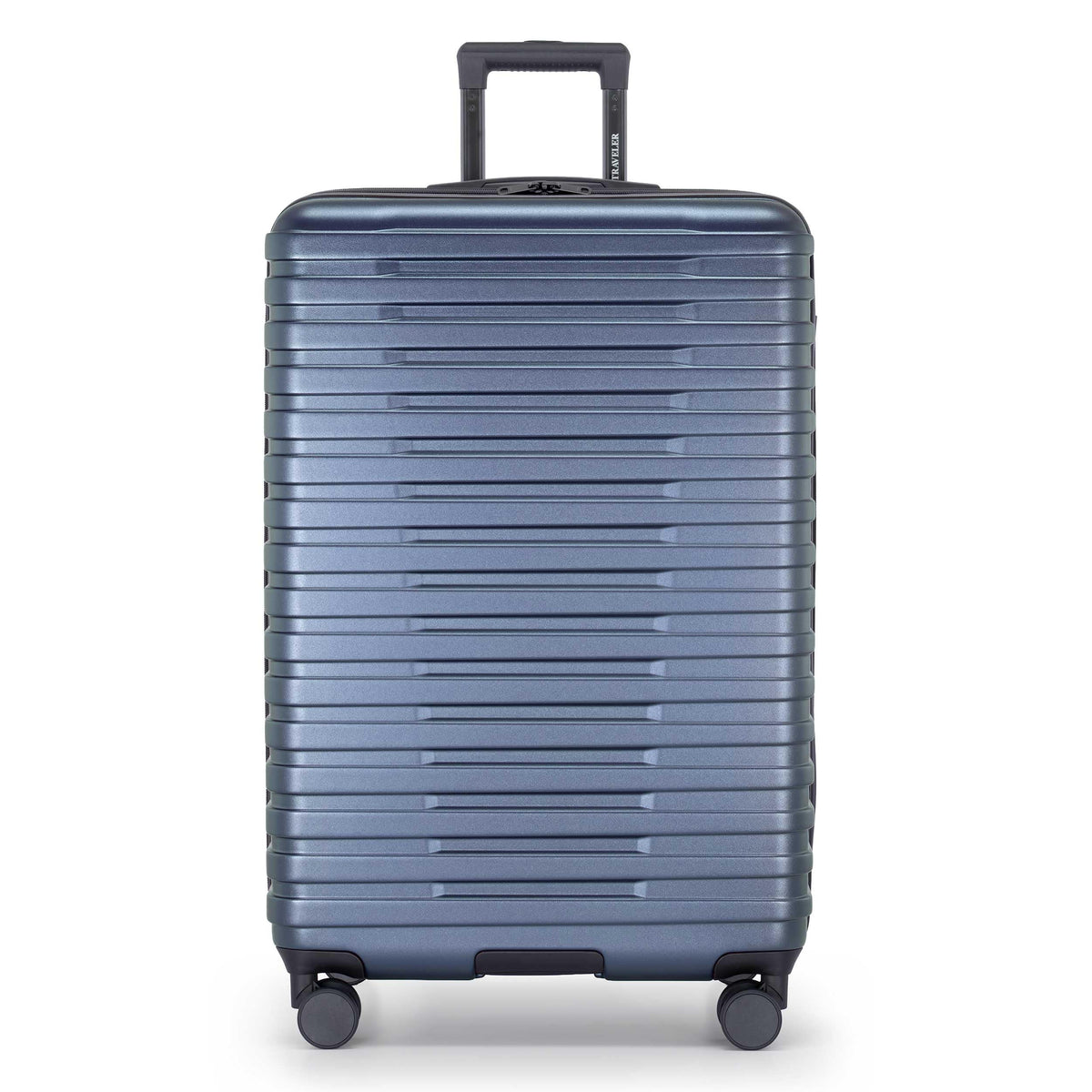 Boren Expandable Hardside Rugged Travel Luggage with 8 Spinner Wheels (Checked-Large 30-Inch, No USB Port / Slate Blue)