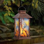 Outdoor Solar Lanterns, Waterproof Blue Jay Hanging Lantern by AFINETH