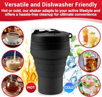 Collapsible Protein Shaker & Water Bottle Food-Grade, Leakproof Lid 600mL/20oz - Image 7