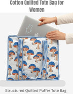 Cotton Quilted Tote Bag for Women – Large Beach & Travel Tote - Image 4