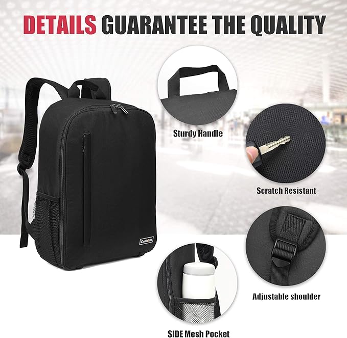 Cwatcun Camera Backpack with USB, Rain Cover, fit 15.6" Laptop, Anti-Theft Rear - Image 8