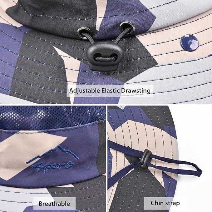 Sun Hats for Men Women Fishing Hat UPF 50+ Breathable Wide Brim Summer UV - Image 6