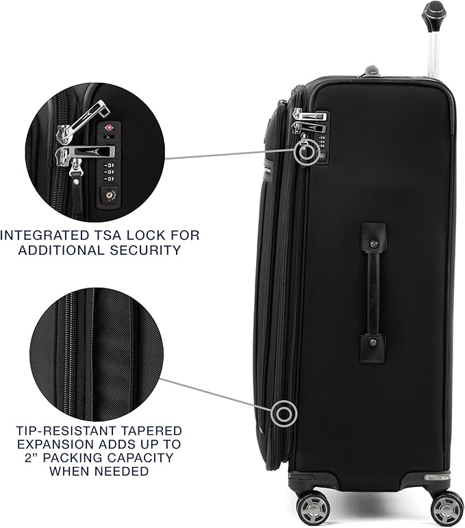 Travelpro Platinum Elite Softside Expandable Checked Luggage, 8 Wheel Spinner - Image 4