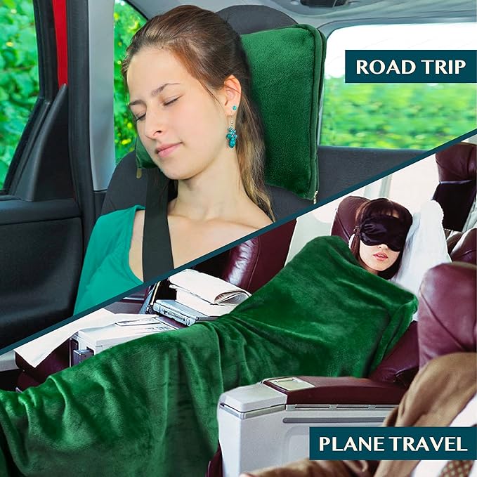 PAVILIA Travel Blanket Pillow, Soft Airplane Blanket 2-in-1 Combo Set, Plane - Image 5