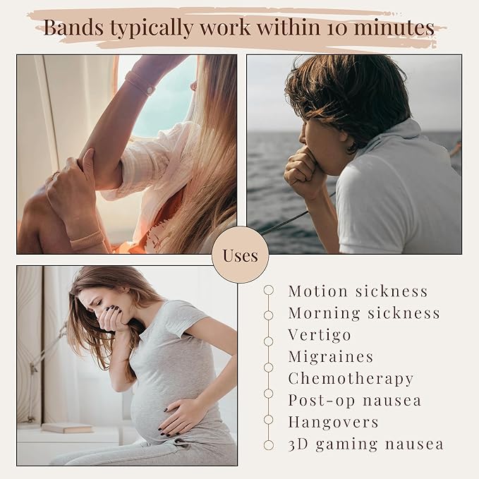 Anti Nausea Wristband | Motion Sickness Bands & Pregnancy Nausea Relief | Sea - Image 8