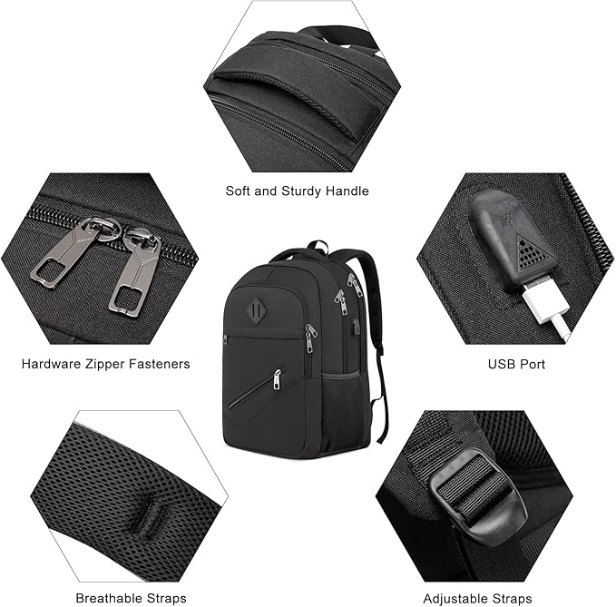 Black Backpack, School Backpacks - Image 3