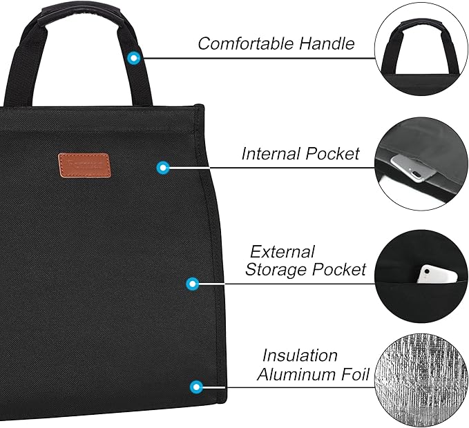 Lunch Bags for Women Insulated Reusable Lunch Tote - Image 4