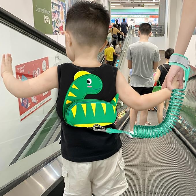 Accmor Toddler Harness Leash + Anti Lost Wrist Link, Cute Dinosaur Kids Harness - Image 9
