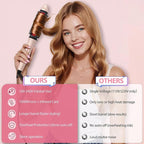 Infrared Thermal Brush 1.65”, 100M Negative Ions 2-in-1 Curling & Straightening Round Brush, 6 Heat Settings, Dual Voltage Styler, Lightweight & Quiet, Auto Shut-Off, Elegant Gift Box for Women