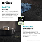 KRAUS Kitchen Sink Bellucci 29” Undermount Workstation Granite, Metallic Gray - Image 12