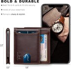 SERMAN BRANDS RFID Blocking Slim Bifold Genuine Leather Minimalist Front Pocket - Image 5