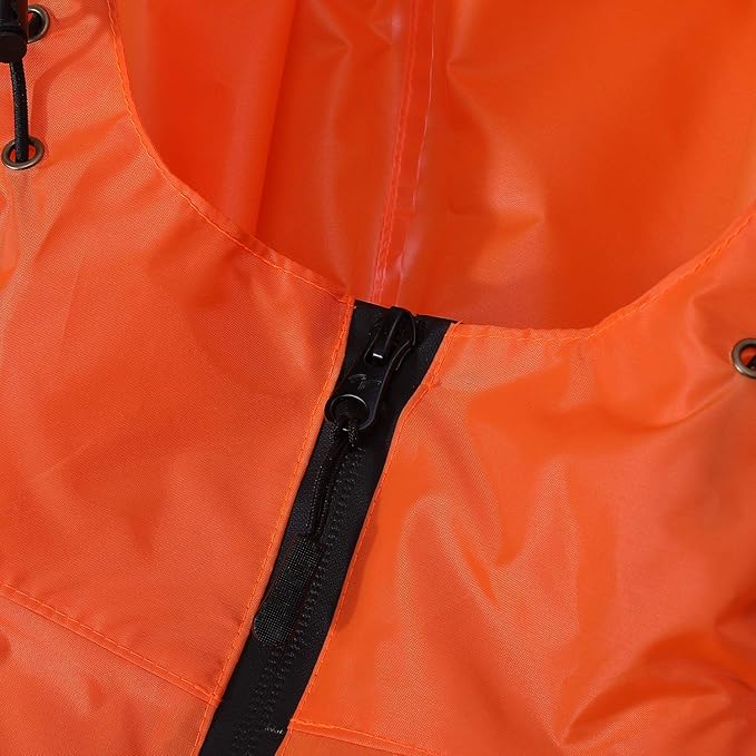 Rain Poncho Jacket Coat Hooded Zipper Style - Image 5