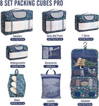 Veken 8 Set Packing Cubes for Travel Essentials, Suitcase Organizer Bags in 4 - Image 2