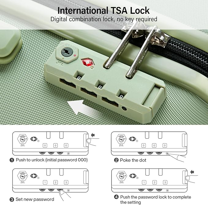 Hanke 28 Inch Luggage with Spinner Wheels Lightweight PC Hard Shell Suitcases - Image 7