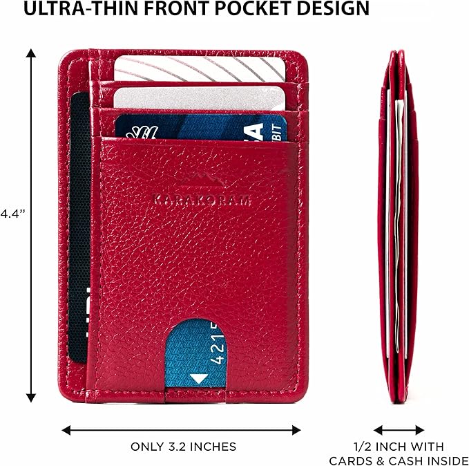 KARAKORAM Vertical Handcrafted Premium Leather Front Pocket Credit Card Holder - Image 5
