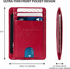 KARAKORAM Vertical Handcrafted Premium Leather Front Pocket Credit Card Holder - Image 5
