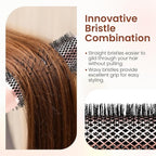 AIMIKE Round Brush for Blow out, Rose Luxe Extra-Long Round Hair Brush Ionic & Nano Thermal Ceramic Tech, for Blow Drying & Styling Volumizing Thick Long Hair, with 4 Clips (Barrel 1.7", Bristle 2.5")