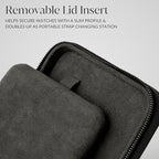 TAWBURY 3 Watch Case for Men – Luxury Leather Watch Travel Case for Men | Black - Image 9