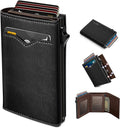 Wallet for Men, with Cash Pocket 2 ID Window 9-13 Cards, Metal Case Smart Slim by Miyozi