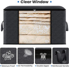 Fab totes 4 Pack Clothes Storage, Foldable Thick Fabric Blanket Storage Bags - Image 4