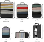 BAGAIL 4 Set/6 Set/8 Set Compression Packing Cubes Travel Accessories - Image 2