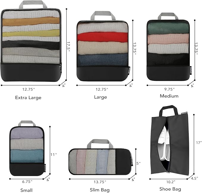 BAGAIL 4 Set/6 Set/8 Set Compression Packing Cubes Travel Accessories - Image 2