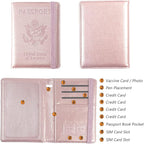Eoehro Passport and Vaccine Card Holder, Passport Holder Vaccine Card Slot - Image 3