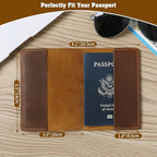 Jack&Chris Leather Passport Holder, Passport Travel Wallet Cover Case - Image 2