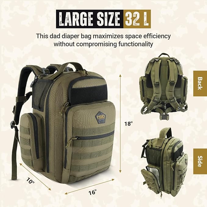 HighSpeedDaddy - Baby Diaper Backpack, Military-Grade, Waterproof, Compact Baby - Image 2
