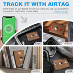 Airtag Wallet for Men, with Cash Pocket 2 ID Window 13 Cards, Slim Leather - Image 3