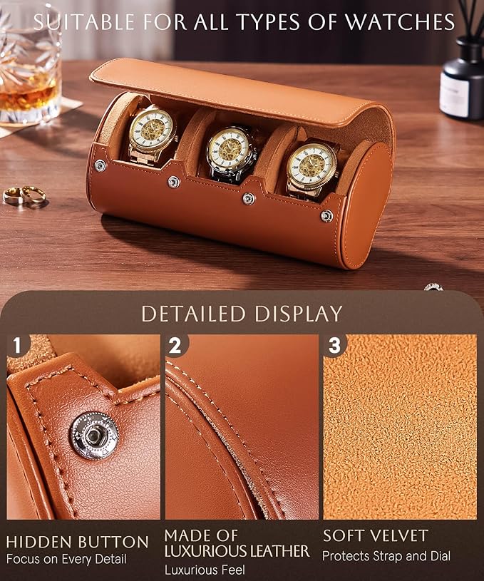 Homde Travel Watch Box Leather: Traveling Case - Image 4