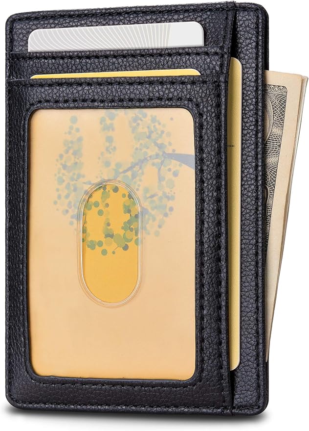 Buffway Slim Minimalist Front Pocket RFID Blocking Leather Wallets - Image 2