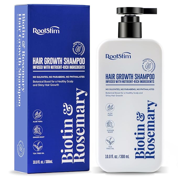 Biotin & Rosemary Shampoo for Hair Growth: Hair Loss Shampoo for Thinning Hair by RootStim