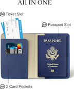 Passport Holder for Travel Essentials, RFID Blocking Passport Cover Case for - Image 3