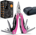 Pink Multitool 15-in-1 for Mom, Practical EDC Multi Tool Pliers, Pocket Knife by Pro-Master