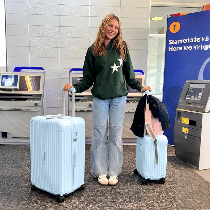 Krute Luggage with Spinner Double Wheels Suitcases with USB Port and Cup Holder - Image 2