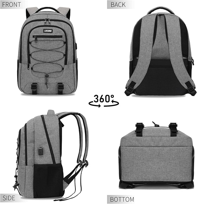 Grey Backpack for Men Women, Backpack for School, School Backpacks for Boys - Image 7