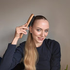 GranNaturals Boar Bristle Slick Back Hair Brush - Soft/Medium Smoothing Hairbrush to Style, Polish, & Lay Hair Down Flat to Create a Sleek Frizz Free Hairstyle for Women and Men - Wooden Handle