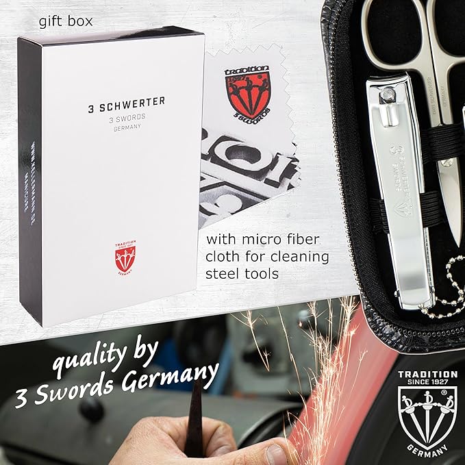 3 Swords Germany – brand quality 8 piece manicure pedicure grooming kit set - Image 6