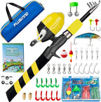 PLUSINNO Kids Fishing Pole, Portable Telescopic Fishing Rod and Reel Combo Kit - by PLUSINNO