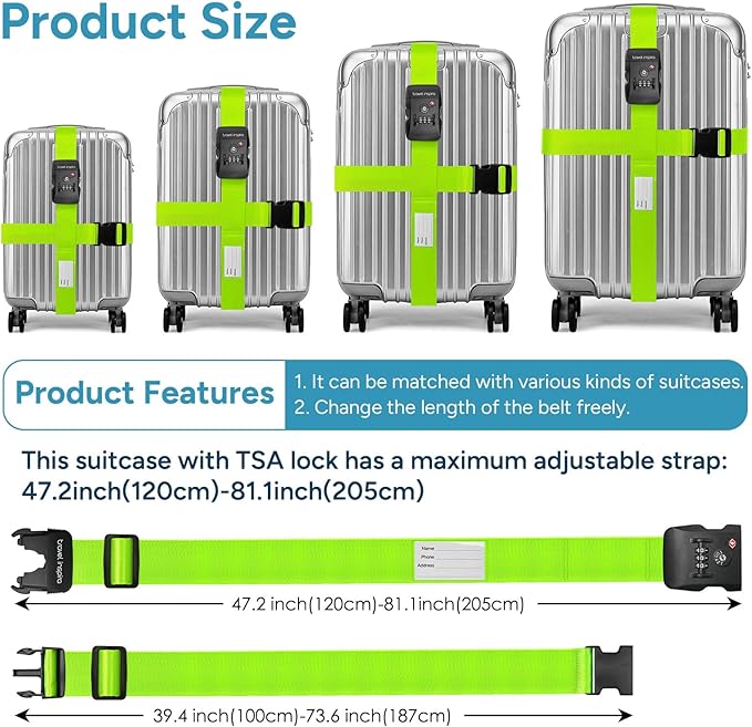 Luggage Straps with TSA Lock, Travel Belt - Image 5