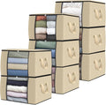 Fab totes 8 Pack Clothes Storage, Foldable Thick Fabric Blanket Storage Bags by Fabtotes
