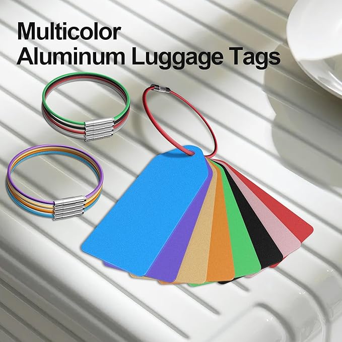 4 PCS Personalized Metal Luggage Tag – Personalized Engraved Suitcase Tag - Image 4