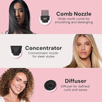 L'ANGE HAIR PowerStyle Turbo Ionic Hair Dryer | 1875 Watt Professional Blow Dryer with Diffuser & Concentrator | Multiple Heat & Speed Settings for Fast Drying | Salon-Grade Styling Tools, Red