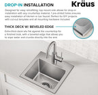 KRAUS Fairlane 15-inch Drop In/Top Mount Single Bowl 18-Gauge Stainless Steel - Image 7