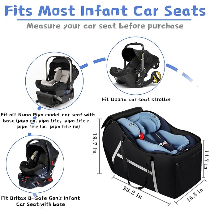 Infant Car Seat Travel Bag for Airplane Compatible - Image 5