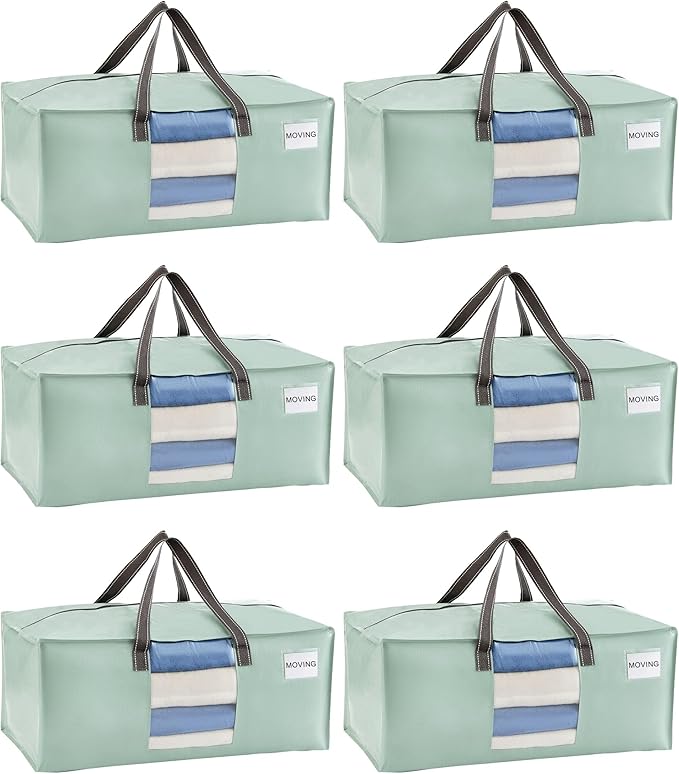 VENO 6 Pack Moving Bags for College, Heavy-Duty Storage Totes, Moving Boxes and by Veno