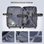 Merax Luggage Sets of 3 Piece Carry on Suitcase Airline Approved, Hard Case - Image 6