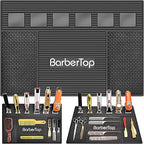 Magnetic Mat 19x12.5 Inch 6 Slots Barber Tray Hairdressing Electric Clippers Storage Mat Salon Table Tools Nonslip Cushion Heat Resistant Pad for Clippers Scissors Combs for Barbershop Salon, Home