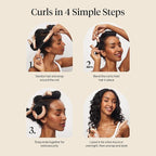 Disney & Kitsch Satin Heatless Curling Rod - Hair Curler Set, Heatless Curls Overnight, Hair Rollers for Soft Curls & Frizz-Free Styling, No Heat Curlers To Sleep in - 6pcs, Disney Princess